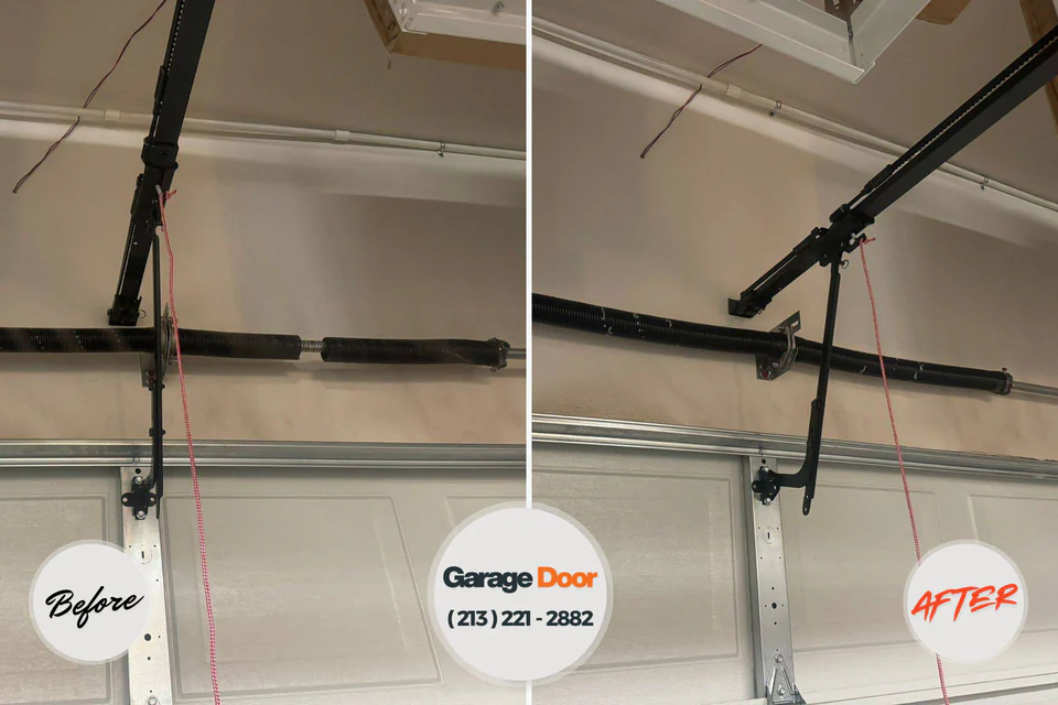 Before and after: garage door repair Conrad, MT